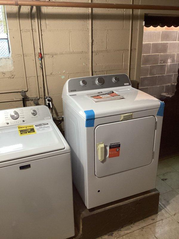 Responded to service call for malfunctioning gas shut-off valve serving dryer appliance in basement. Upon inspection, determined existing gas valve was inoperable and required replacement to allow safe disconnection of dryer unit. Replaced defective gas shut-off valve with new valve assembly, restoring proper gas isolation capability to dryer connection point and enabling customer to proceed with appliance replacement.