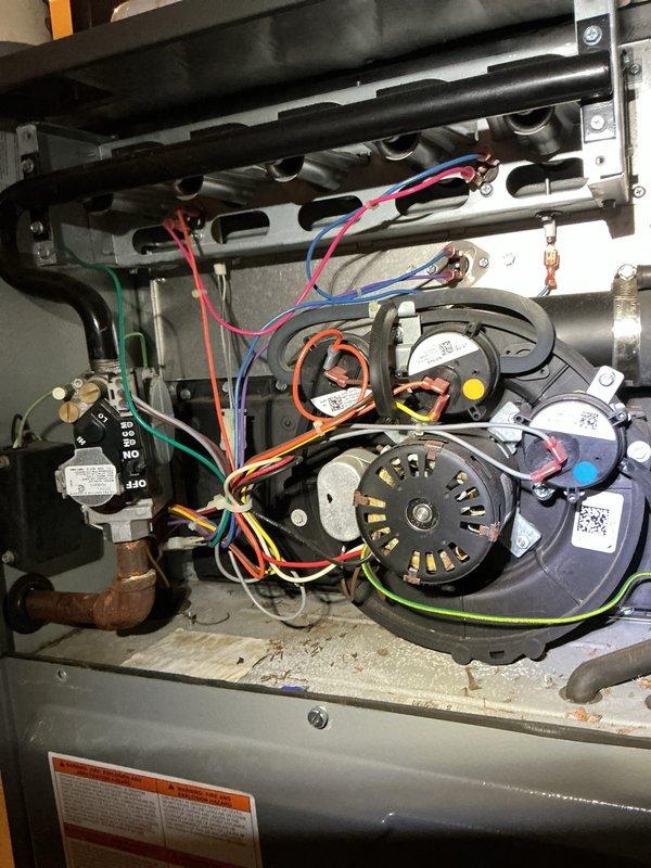 Completed scheduled cooling maintenance on residential HVAC system. Performed comprehensive inspection of furnace/air handler unit, blower motor assembly, gas valve, refrigerant lines, and electrical connections. Verified all components operating within normal parameters, confirmed proper airflow, and ensured system is ready for continued cooling operation.