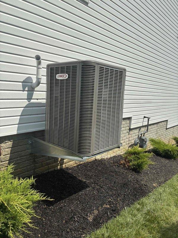 Returned to complete outdoor coil cleaning on Lennox residential condenser unit. Thoroughly cleaned exterior coil fins to remove accumulated debris, dirt, and organic material that had restricted airflow. Restored optimal heat transfer efficiency and proper system operation.