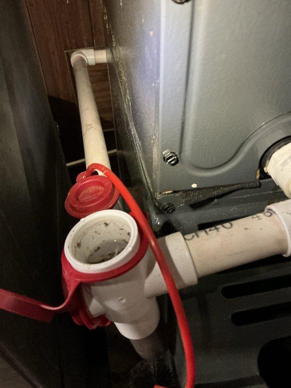 Responded to air conditioning unit leaking water into basement. Upon inspection, found condensate drainage system with safety float switch installed on P-trap assembly. Verified proper operation of condensate pump and drainage lines. Inspected outdoor condensing unit components including capacitor, compressor diagnostics module, and electrical connections. System tested and confirmed operational with no active leaks observed during runtime.