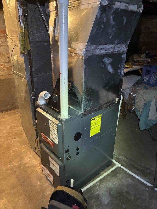 Completed routine HVAC cooling maintenance on residential furnace system, including inspection of blower assembly and verification of proper operation. Accessed unit through side entrance as requested, inspected blower wheel showing normal dust accumulation, and shut down AC system upon completion per customer instructions.