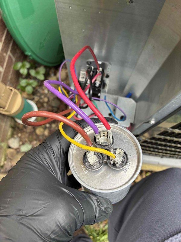 Completed first-year preventive maintenance on cooling system. Performed electrical diagnostics using digital multimeter, recording voltage readings at 225V with proper amperage levels. Inspected and tested capacitor connections, verifying all terminal wiring and electrical components were secure and functioning within manufacturer specifications.