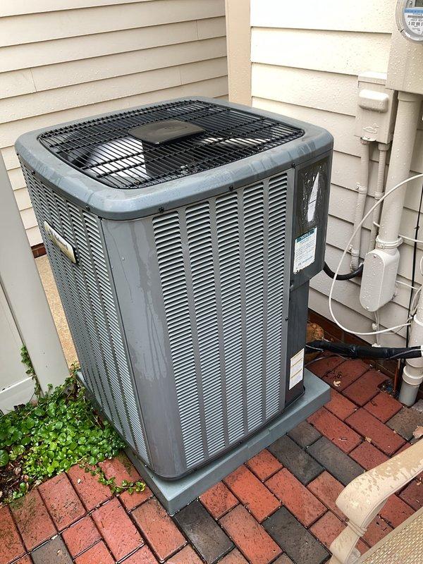 Completed comprehensive preventive maintenance on residential cooling system. Inspected indoor air handler unit in basement mechanical room, verifying proper operation of all components, drainage systems, and electrical connections. Performed outdoor condenser unit inspection, checking refrigerant lines, condensate drainage, electrical connections, and overall equipment condition. All systems operating within normal parameters with no deficiencies noted.