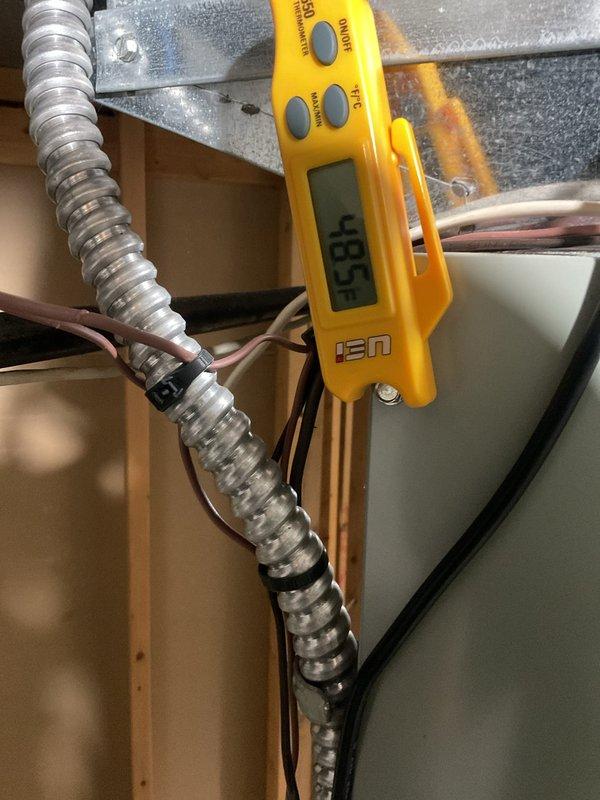 # HVAC Cooling Maintenance Summary

Completed scheduled preventive maintenance on residential cooling system. Performed comprehensive inspection of evaporator coil assembly, verifying proper installation and cleanliness of heat exchanger components. Conducted electrical diagnostics using digital multimeter to test voltage and amperage readings at system connections, confirming all electrical parameters within manufacturer specifications. Inspected condensate drainage system and verified proper operation. All cooling system components found to be operating efficiently with no deficiencies noted.