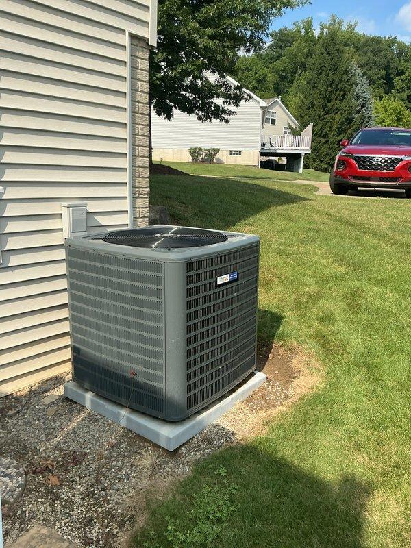 Responded to no cooling complaint at residential property. Upon arrival, performed diagnostic assessment of air conditioning system including visual inspection of outdoor condensing unit and operational testing. Evaluated system performance, verified proper equipment installation on concrete pad, and assessed overall unit condition. Discussed maintenance value plan benefits with customer and documented equipment status through photographic records for service file.