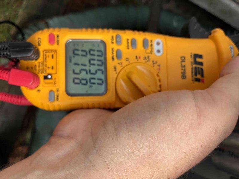 Completed routine preventive maintenance on residential air conditioning system as part of ongoing cooling season service plan. Inspected outdoor condenser unit, verified proper electrical readings with clamp meter showing normal voltage and amperage levels, and confirmed system operational status. All components functioning within manufacturer specifications with no issues identified requiring immediate attention.