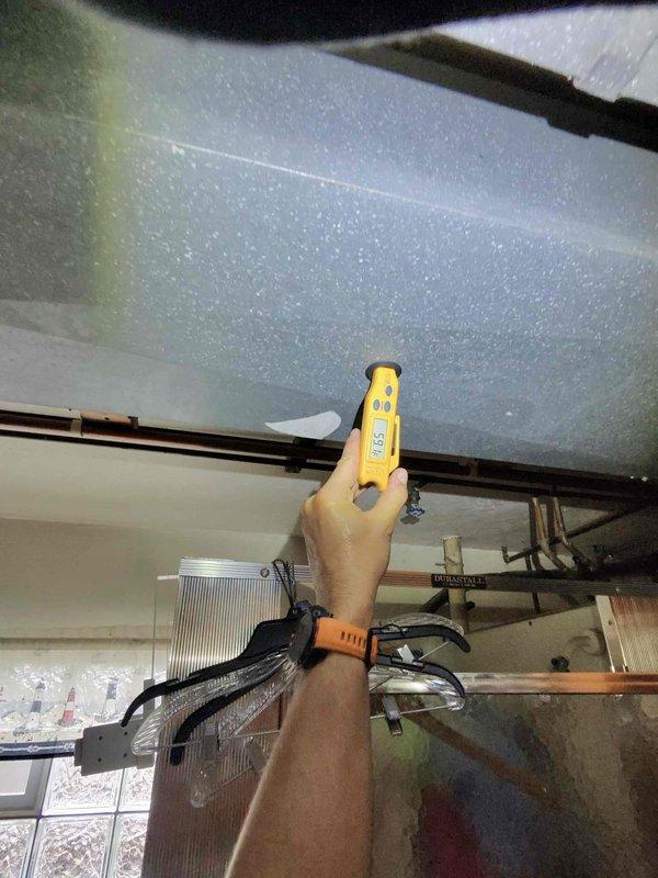 Responded to no cooling complaint on residential air conditioning system. Performed diagnostic testing using digital instruments to measure system parameters at the air handler unit. Inspected control board and wiring connections, examining the low-voltage thermostat wiring bundle and verifying proper connections to the integrated control module. All electrical components and circuit board were assessed for proper operation.