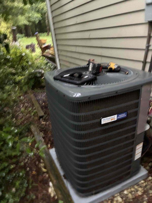 Completed routine cooling system maintenance on residential HVAC system, including outdoor condenser unit and indoor air handler. Performed comprehensive inspection of both components, checked refrigerant levels, cleaned condenser coils, verified proper airflow through ductwork, and tested system operation to ensure optimal cooling performance for the season.