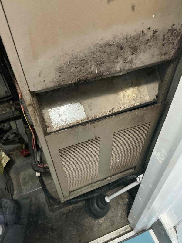 Conducted estimate for whole-house HVAC system replacement involving installation of new air conditioning unit where none currently exists and replacement of existing 40+ year-old furnace located in basement. Inspected aging furnace equipment showing significant wear, heavy dust accumulation, and deteriorated condition consistent with decades of operation, documenting current system configuration including refrigerant lines, electrical connections, and ductwork layout to provide comprehensive replacement recommendations.