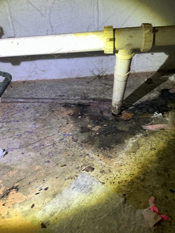 Responded to service call for water leak on one-year-old furnace installation. Upon inspection, identified condensate drainage issue affecting the HVAC air handler unit. Examined PVC condensate drain line configuration and trap assembly for proper pitch and blockages. Assessed moisture damage on concrete floor beneath unit, indicating ongoing leak condition. Verified condensate pump operation and drain line routing. Cleared blockage in condensate system and confirmed proper drainage flow. Tested unit operation to ensure leak was resolved and condensate removal functioning correctly.