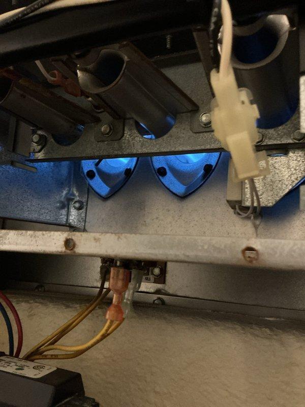 Responded to no-heat service call for furnace over 10 years old. Upon inspection, examined internal mechanical and electrical components, mounting hardware, and drainage system including condensate trap and PVC drain lines. Verified all electrical connections, wire terminals, and vibration dampeners were secure and properly installed. Inspected drain pan and condensate removal system for proper operation, noting age-related wear on drainage components. System evaluated and customer advised of findings.
