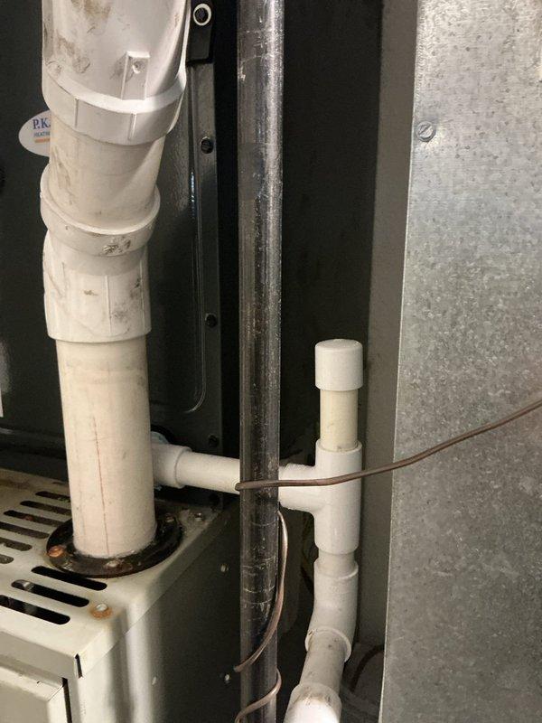 Responded to no-heat service call for furnace over 10 years old. Upon inspection, examined internal mechanical and electrical components, mounting hardware, and drainage system including condensate trap and PVC drain lines. Verified all electrical connections, wire terminals, and vibration dampeners were secure and properly installed. Inspected drain pan and condensate removal system for proper operation, noting age-related wear on drainage components. System evaluated and customer advised of findings.