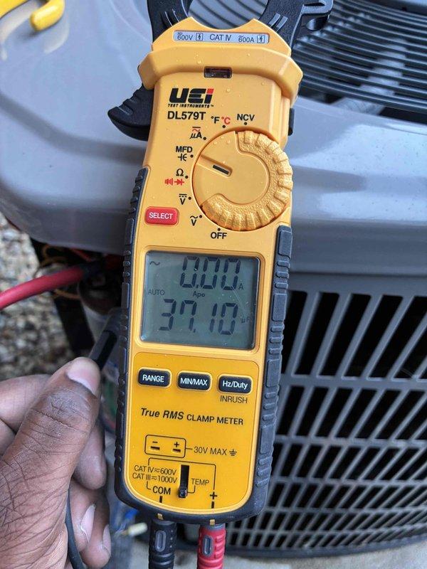 Completed routine cooling maintenance on two HVAC systems as part of ongoing preventative maintenance program. Performed electrical diagnostics using clamp meter to verify proper amperage draw and voltage readings at outdoor condensing units, confirming systems are operating within manufacturer specifications. Inspected disconnect switches and electrical components for proper function and safety compliance.