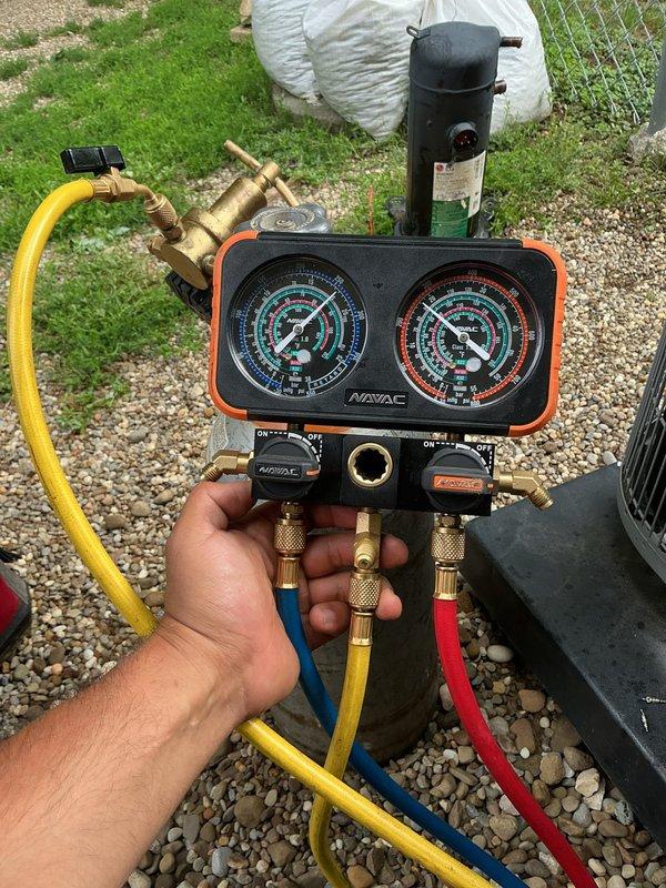 Performed warranty compressor replacement on outdoor HVAC unit, including installation of new filter drier to ensure system cleanliness. Thoroughly inspected and verified all electrical wiring connections, then replaced contactor, capacitor, and complete start component hardware kit to manufacturer specifications. System was pressure-tested with manifold gauges to confirm proper refrigerant charge and operational parameters upon completion.