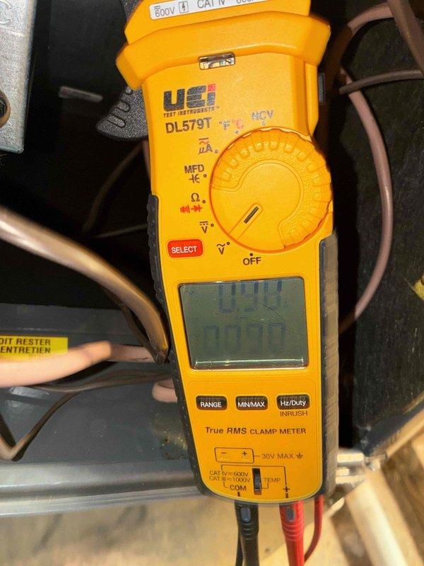 Completed scheduled preventive maintenance on residential cooling system. Performed comprehensive system diagnostics using digital clamp meter to verify electrical parameters and amperage draws on compressor and fan motor. Utilized manifold gauge set to check refrigerant pressures and confirm system is operating within manufacturer specifications. All components functioning properly with no deficiencies noted.