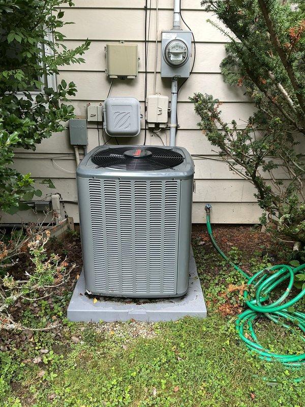 Completed routine cooling maintenance on residential air conditioning system. Performed standard inspection of outdoor condenser unit and verified thermostat operation at 76°F set point. All components found to be functioning properly with no issues identified during this scheduled maintenance visit.
