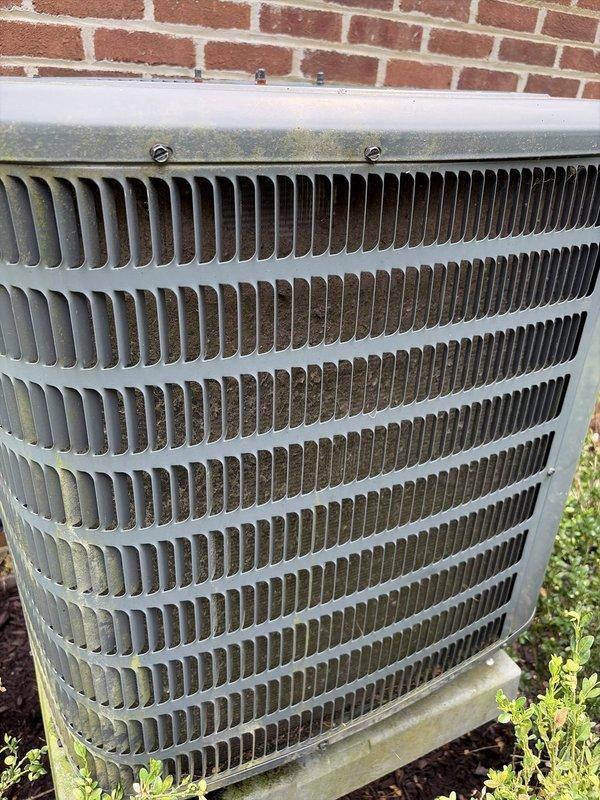 Completed scheduled preventive maintenance on two residential air conditioning systems. Performed thorough inspection of outdoor condenser units, noting visible dirt and debris accumulation on heat exchanger coils requiring cleaning attention. Inspected electrical components including capacitor, contactors, and associated wiring connections to ensure proper operation and system reliability for continued cooling performance.