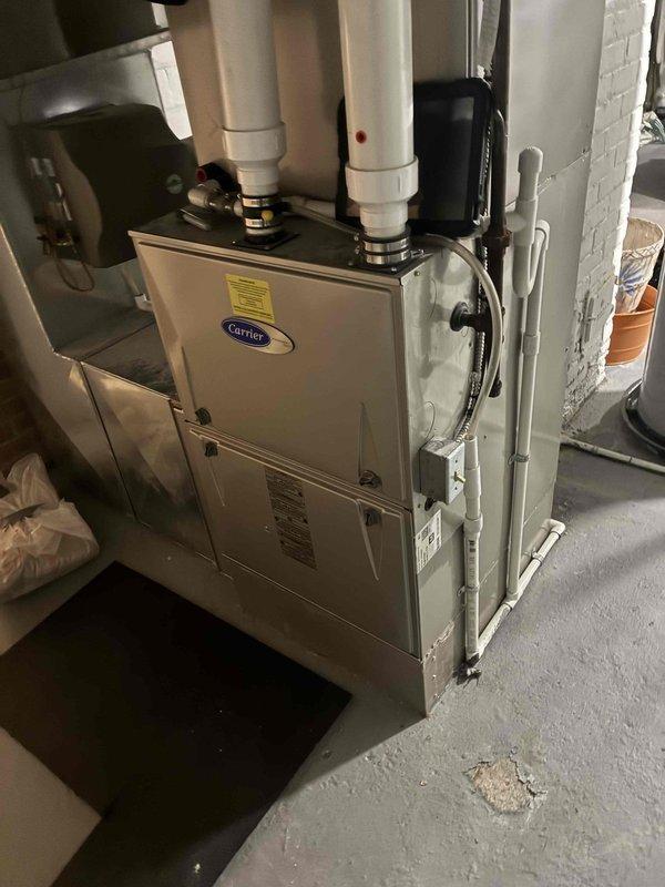 Completed scheduled preventative maintenance on residential cooling system. Performed electrical diagnostics using clamp meter to verify proper amperage draw and system performance on outdoor condensing unit. Inspected Carrier gas furnace and associated HVAC components, confirmed all equipment operating within normal parameters with no deficiencies noted.