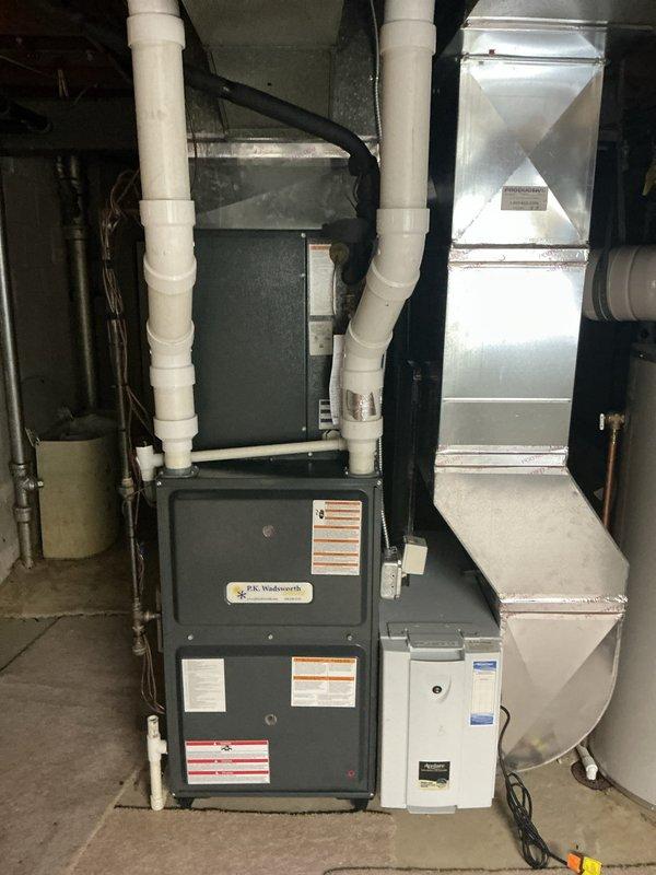 Completed routine MVP maintenance visit on residential cooling system. Performed comprehensive inspection of furnace unit with integrated Air Scrubber technology featuring Certified Space Technology. Verified proper operation of all HVAC components, inspected ductwork and plenum connections, confirmed adequate airflow through distribution system, and checked electrical connections and control panel functionality. All equipment found operating within normal parameters with no issues identified.