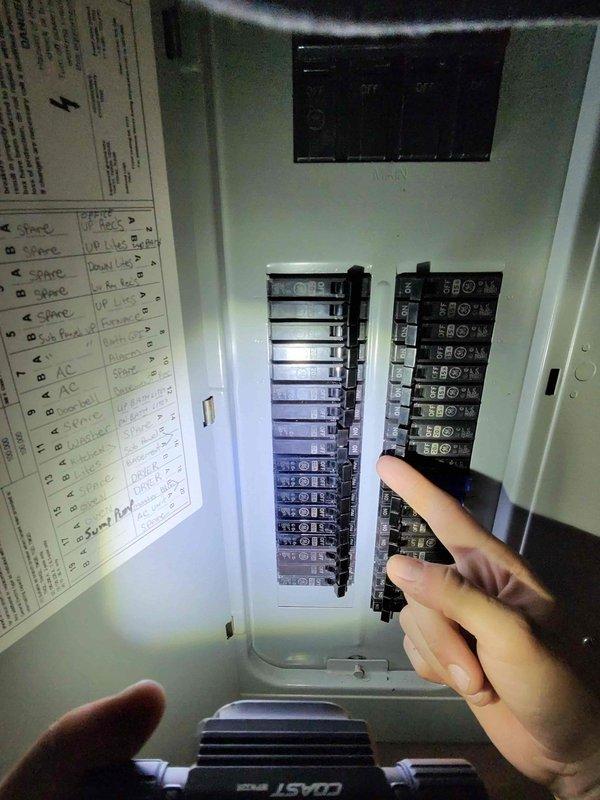 Responded to no cooling call and performed diagnostic evaluation of air conditioning system. Tested electrical components at main panel and verified circuit breaker operation. Conducted insulation resistance testing using megohmmeter on compressor windings, with readings indicating electrical integrity of motor. System restored to normal operation.