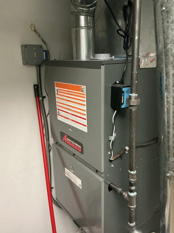 Completed scheduled preventive maintenance on Amana HVAC cooling system. Performed comprehensive inspection of furnace unit, electrical control panel, and associated components. Verified all wiring connections, tested system controls, and confirmed proper operation of safety devices and LED indicators. Inspected ductwork, exhaust venting, and refrigerant lines for integrity. All components found to be functioning within normal parameters with no immediate service needs identified.