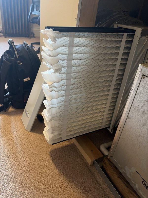 Completed scheduled cooling maintenance on two HVAC systems. Performed comprehensive inspection of both units, including filter examination and replacement on indoor air handler. Conducted electrical diagnostics using digital multimeter to verify proper amperage draw and system performance on outdoor condensing unit, with readings indicating normal operating parameters. All components functioning within manufacturer specifications.