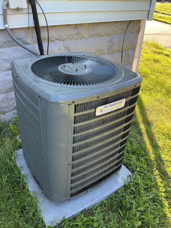 Completed scheduled preventive maintenance on residential cooling system as part of ongoing service plan. Performed comprehensive inspection of indoor air handler components including condensate drain system with PVC piping and associated drainage assembly, verified proper operation of condensate management equipment. Conducted outdoor condenser unit evaluation, inspected cabinet condition, coil fins, fan assembly, and electrical connections. System operating within normal parameters upon completion of maintenance procedures.