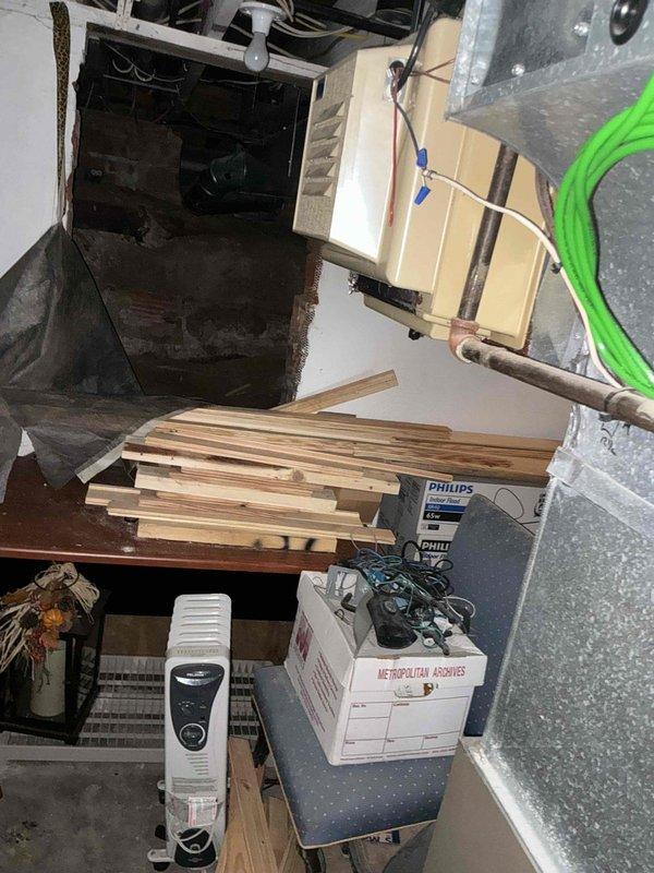 Conducted comprehensive site assessment for complete HVAC system replacement in basement utility area. Evaluated existing air handler unit, ductwork configuration, and available installation space. Documented current equipment condition, surrounding infrastructure including PVC plumbing lines, and workspace accessibility for full system changeout recommendation.