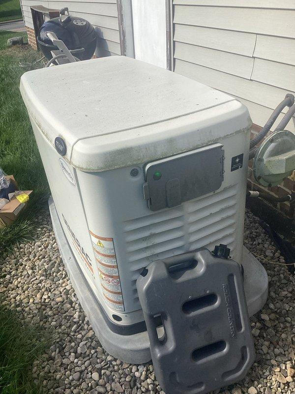 Performed scheduled maintenance on residential standby generator unit. Conducted system inspection, verified operational status of control panel and indicator lights, and completed maintenance reset procedure through the EVOLUTION controller interface. Unit tested and confirmed functioning properly in automatic mode.