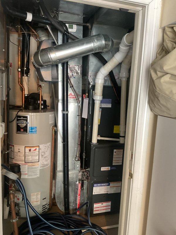 Completed scheduled preventative maintenance on residential cooling system. Performed comprehensive inspection of outdoor condensing unit, verifying proper operation of compressor, condenser fan motor, and electrical components including capacitor and contactor. Inspected indoor air handler unit and associated ductwork, confirmed all connections secure and system operating within manufacturer specifications.