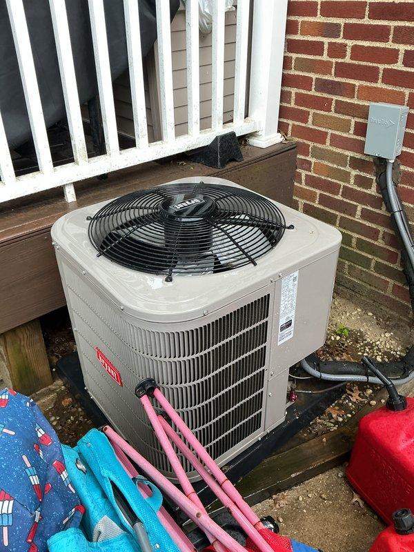 Completed comprehensive cooling system maintenance on residential split HVAC system. Serviced outdoor condensing unit and indoor Payne air handler, performing standard preventative maintenance procedures including filter inspection, coil cleaning, refrigerant level verification, electrical connection checks, and operational testing. All components found operating within manufacturer specifications with no deficiencies noted.