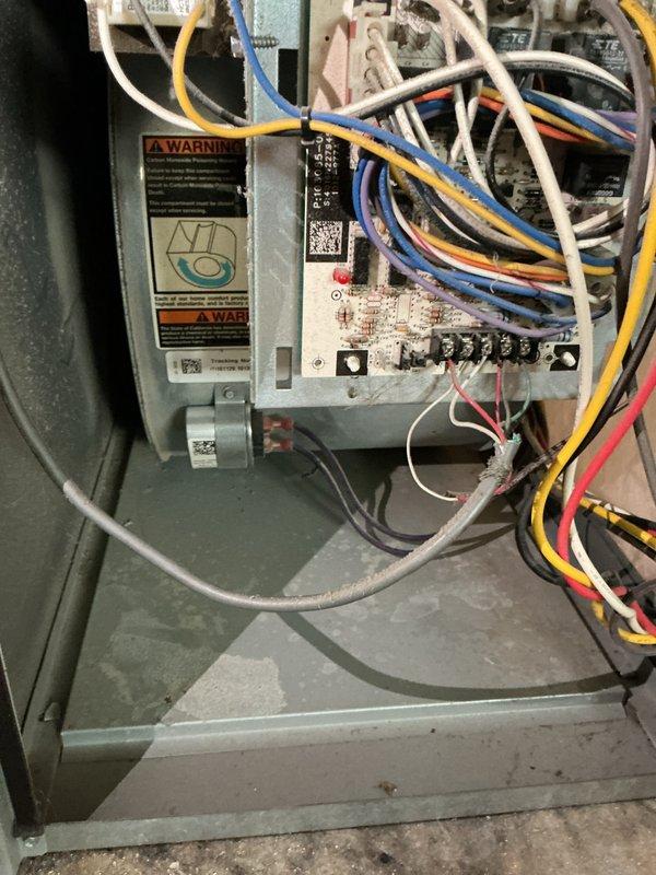 Completed comprehensive cooling tune-up on residential HVAC system. Performed thorough inspection of air handler unit, including electrical control board, wiring connections, and capacitor. Verified all wire terminations were secure and properly seated at control board terminals. Inspected condensate pump system and associated PVC drainage piping for proper operation and drainage flow. All components found operating within normal parameters and system returned to service.