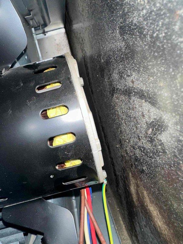 Completed comprehensive cooling maintenance on aging HVAC system requiring elevated access with ladder and two-technician safety protocol. Performed temperature diagnostics using digital measurement equipment on ductwork and inspected electrical connections and mounting components of air handler unit, documenting system condition with photographic records per MVP maintenance standards.