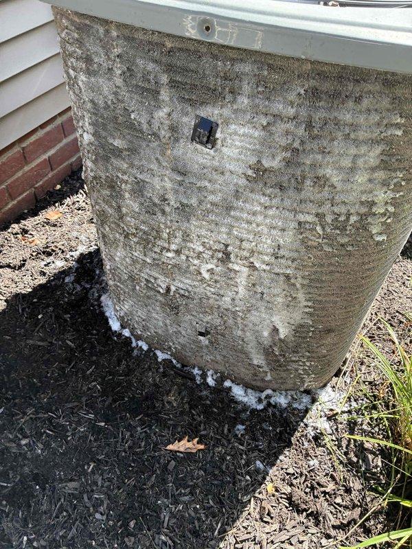Performed coil cleaning on outdoor condensing unit to remove accumulated dirt and debris that had built up on the heat exchanger surfaces, restoring proper airflow and heat transfer efficiency. Replaced failed turbo capacitor to restore proper compressor and fan motor operation, ensuring the system could cycle normally and maintain optimal cooling performance.