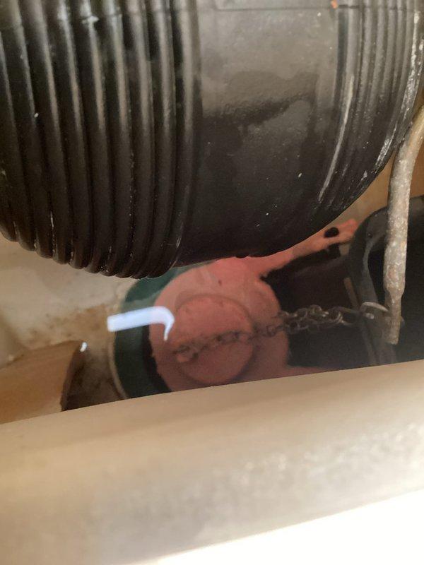 Responded to reported toilet leak. Upon inspection, identified leak originating from toilet supply line connection. Removed and replaced faulty supply line and flapper assembly. Tested system for proper operation and verified no additional leaks present upon completion.