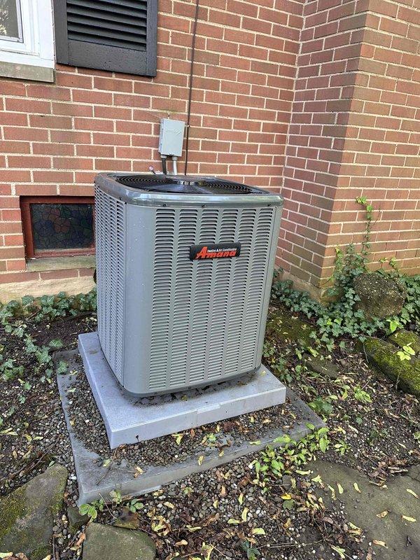 Completed routine preventive maintenance on Amana air conditioning system as part of ongoing service plan. Performed comprehensive inspection of outdoor condensing unit and electrical control components, verifying proper operation of all system functions. Unit found in satisfactory operating condition with no immediate repairs required at time of service.