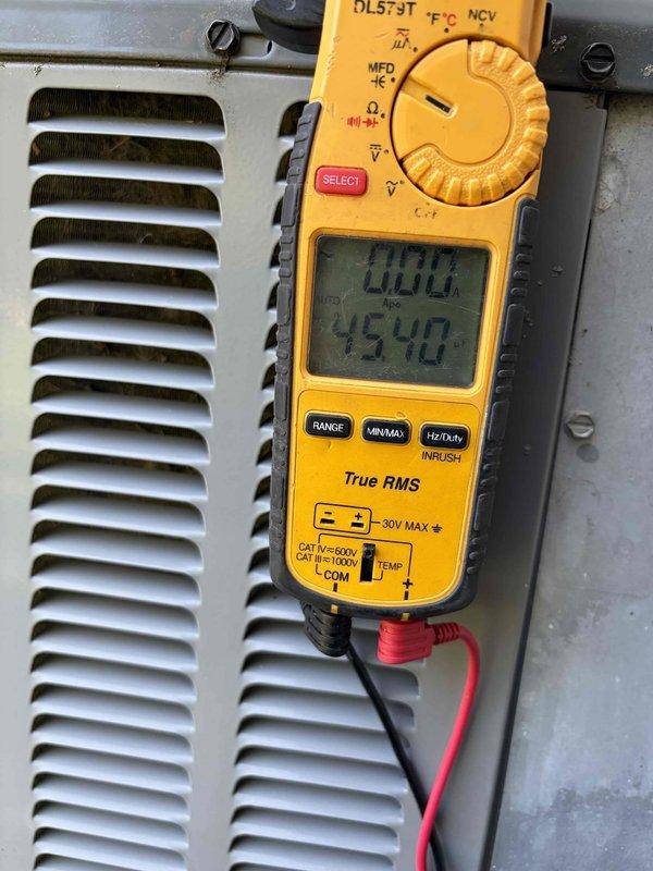 Completed scheduled cooling system maintenance on outdoor condensing unit. Performed comprehensive inspection of condenser coil, fan assembly, and electrical components. Verified system operation with digital multimeter readings confirming proper voltage and amperage within manufacturer specifications. Unit operating efficiently with no deficiencies noted.