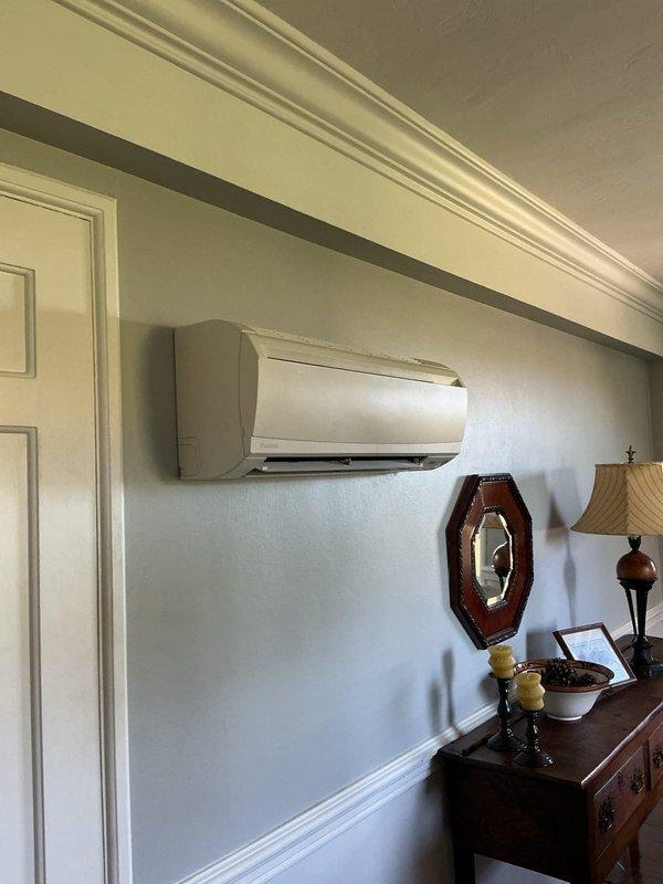 Responded to cooling failure in multi-zone residential mini-split system consisting of four individual wall-mounted air handler units. Diagnosed failed component in one of the four units affecting single-zone operation while remaining three zones maintained normal cooling function. Replaced defective part in the affected 9-year-old air handler unit, restoring full system functionality across all four zones.