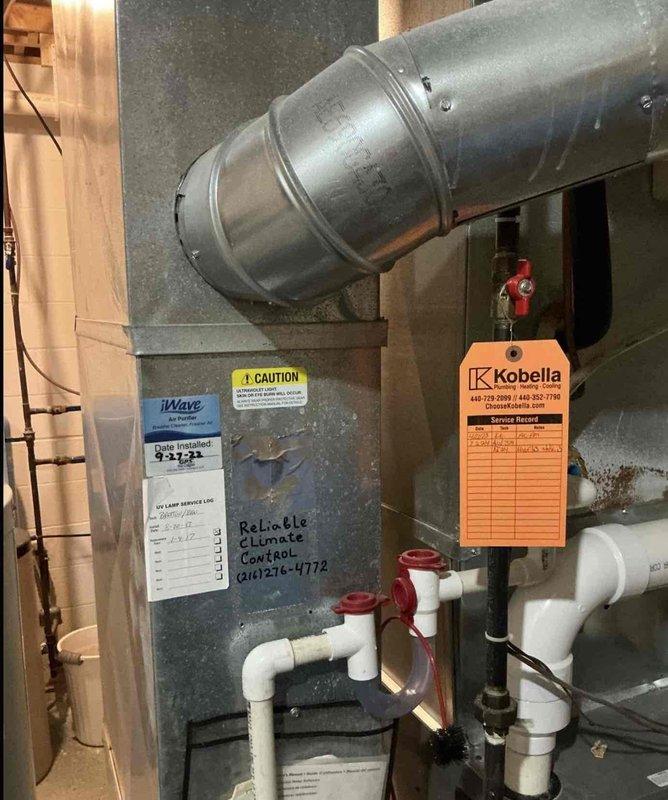 Conducted full system evaluation and documented existing HVAC equipment for replacement estimate update. Assessed current furnace/air handler installation including ductwork configuration, iWave air purification system, and condensate drainage components. Photographed equipment specifications, existing service labels, and mechanical room conditions to provide comprehensive replacement options for customer ready to proceed with system upgrade from previous year's proposal.