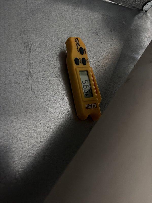 Completed comprehensive HVAC cooling and heating tune-up service on residential system. Performed temperature differential measurements using digital thermometer, recording 58.3°F reading at supply register to verify proper airflow and cooling performance. Conducted electrical diagnostics at outdoor condensing unit using clamp meter, measuring amperage draw of 6.16 amps and confirming proper electrical operation of compressor and fan motor circuits. Inspected all wire connections at junction box, verified proper voltage levels, and ensured all electrical components operating within manufacturer specifications. System found to be functioning properly with no deficiencies noted.