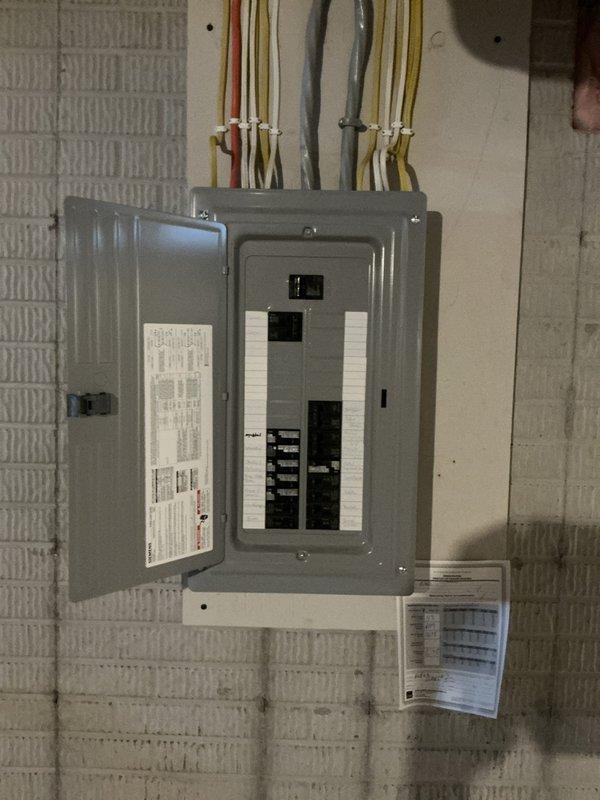 Completed on-site electrical estimate for generator installation. Inspected existing electrical panel infrastructure, documented current breaker configuration and available capacity within the main service panel. Photographed electrical system components including panel interior layout, circuit breaker arrangement, and associated conduit runs to assess compatibility and requirements for generator integration. Evaluated mounting location, existing wiring pathways, and service entrance configuration to determine optimal connection point for automatic transfer switch installation.