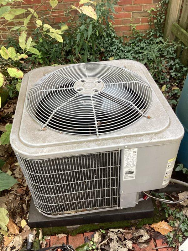 Completed preventive maintenance on 6-year-old Carrier cooling system. Inspected indoor Amana furnace unit and outdoor condenser, checked refrigerant levels, cleaned condenser coils, tested electrical connections, verified proper airflow and system operation. All components functioning within manufacturer specifications; system ready for cooling season.