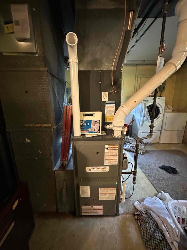 Completed routine preventive maintenance on residential cooling system as part of recurring service agreement. Performed comprehensive inspection of HVAC equipment including furnace unit and air handler, verified proper operation of all components, and conducted electrical diagnostics using clamp meter to ensure system performance met manufacturer specifications.