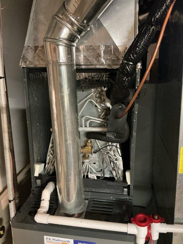 Responded to no cooling complaint with 8-degree temperature differential. Upon inspection, system was running but failing to adequately cool the space. Performed diagnostic assessment of both indoor air handler and outdoor condensing unit, checking refrigerant levels, electrical components, and airflow. Completed necessary repairs to restore proper cooling operation and verified system functionality before departure.