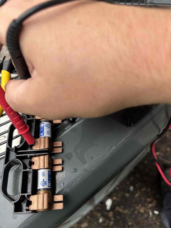 Completed comprehensive cooling system maintenance inspection. Performed refrigerant line pressure checks using manifold gauges on brass service valves and recorded temperature measurements at insulation points, obtaining a reading of 57.5°F. All system components were inspected and found to be operating within normal parameters.