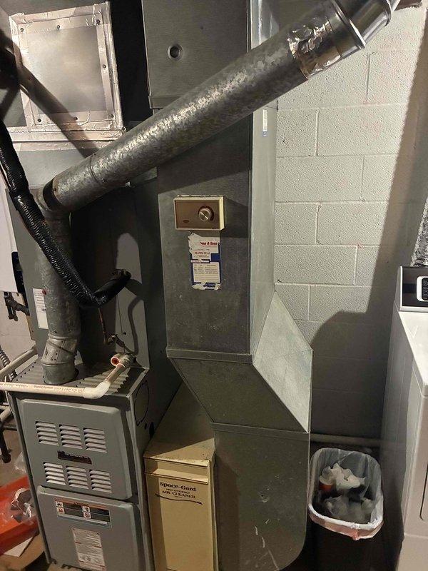Completed preventive maintenance on residential cooling system. Performed temperature diagnostics with digital thermometer recording 532°F at heat exchanger, inspected furnace unit and air handling equipment, and verified proper operation of all HVAC components including ductwork and insulation integrity.