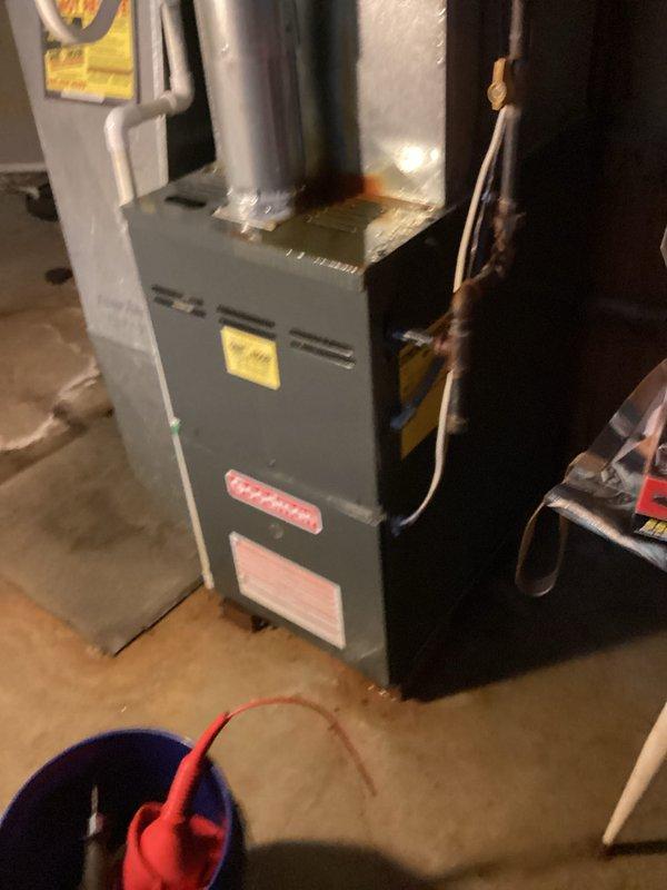 Responded to service call for water leak in basement occurring during air conditioning operation. Upon arrival, inspected HVAC system and identified condensate drainage issue from AC evaporator coil. Cleared condensate line obstruction and verified proper drainage flow. System tested and confirmed no further leakage during cooling cycle operation.