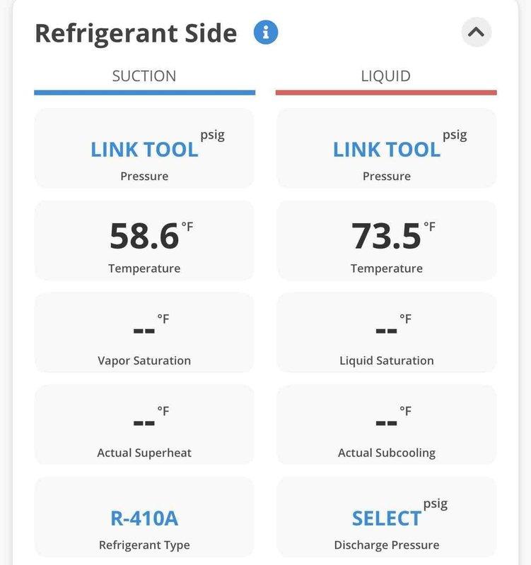 Completed comprehensive cooling maintenance on two HVAC systems. Performed electrical diagnostics using clamp meter, recording current draw of 4.5 amps and capacitance reading of 282.40 microfarads to verify compressor and fan motor operation within manufacturer specifications. Utilized digital diagnostic tools to monitor refrigerant side performance on R-410A system, measuring suction line temperature at 58.6°F and liquid line temperature at 73.5°F. Inspected electrical connections, control wiring, and outdoor unit components. All systems operating properly with no deficiencies noted at time of service completion.