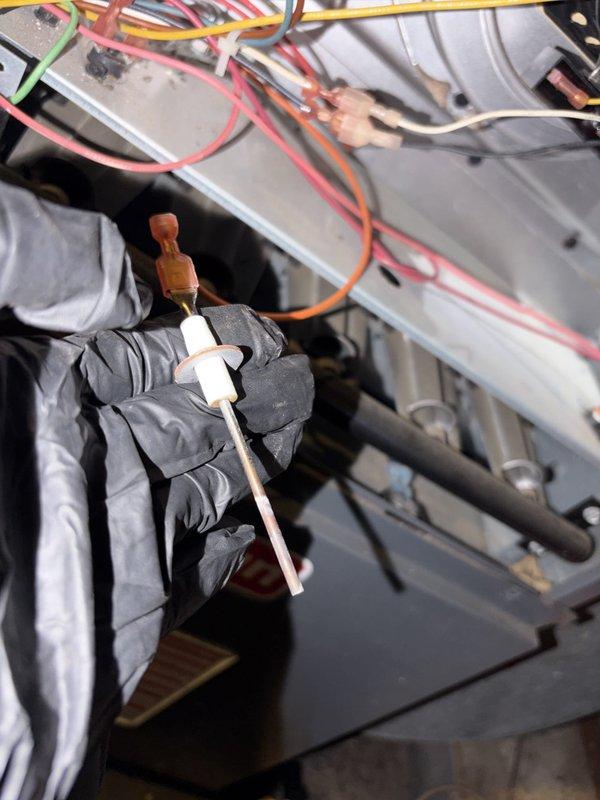 Completed scheduled heating maintenance on residential furnace system, including full inspection of control board, electrical connections, and wiring harness. Performed hot water heater flush service on GE unit, inspecting temperature and pressure relief valve, supply and discharge piping connections, and verifying proper operation of all components. All systems tested and confirmed operating within normal parameters upon completion of maintenance procedures.