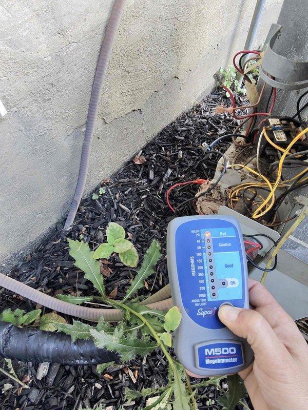 # HVAC Service Report

Responded to no cooling complaint on 34-year-old residential air conditioning system. Upon arrival, performed visual inspection of outdoor condensing unit and electrical components. Utilized Supco M500 megohmmeter to test compressor windings and electrical integrity of system components. Based on diagnostic findings and advanced age of equipment (34 years, well beyond typical 15-20 year service life), advised customer that unit has reached end of operational lifespan. Recommended complete system replacement due to age, obsolete refrigerant type, unavailability of replacement parts, and diminished energy efficiency compared to modern equipment standards.